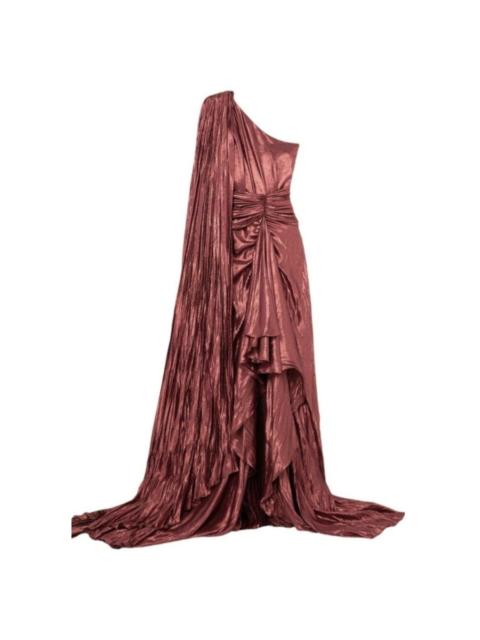GUCCI One Shoulder Asymmetric Lame Gown