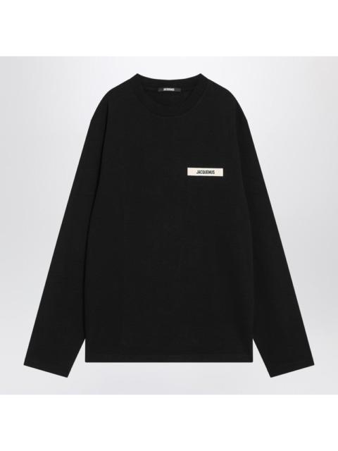 JACQUEMUS Black long-sleeved cotton T-shirt
