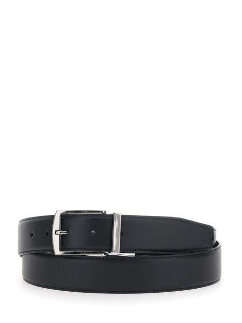 GIORGIO ARMANI Giorgio Armani Men Black Reversible Belt In Grained Leather For Men