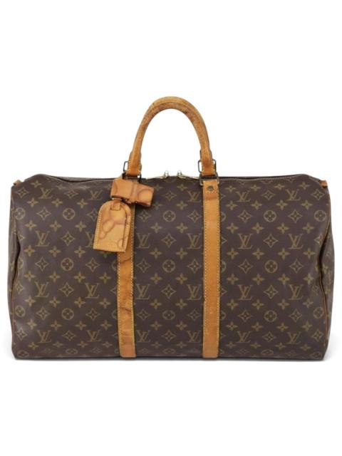 Louis Vuitton Keepall leather travel bag