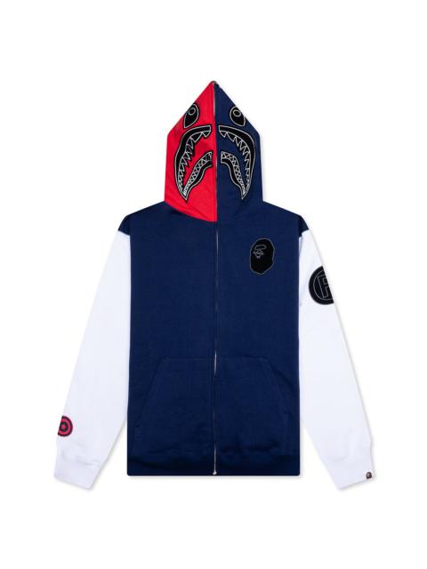 A BATHING APE® SHARK FULL ZIP HOODIE UK - NAVY
