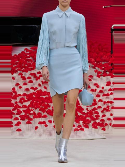 AKRIS Tailored Cotton Mini Skirt blue