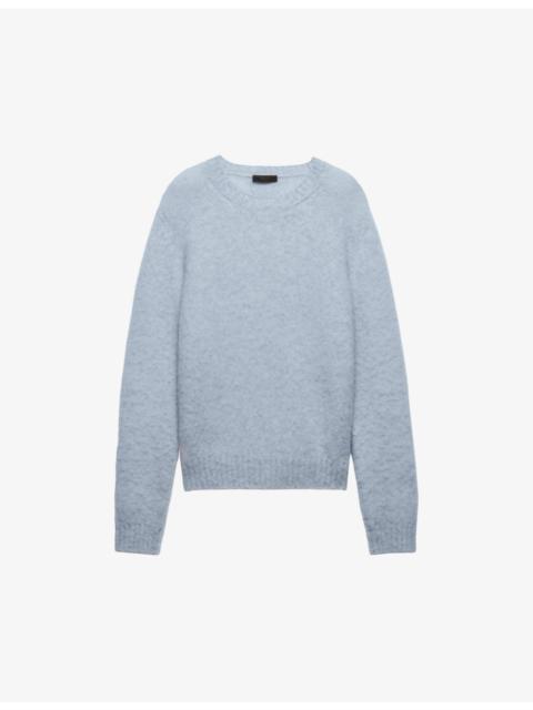 Prada Shetland crewneck brushed wool knitted jumper