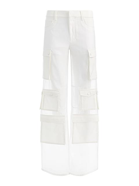 Alice + Olivia OLYMPIA SHEER COMBO CARGO PANT
