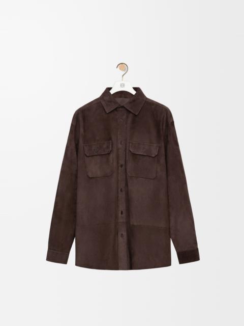 Loewe Overshirt in suede calfskin