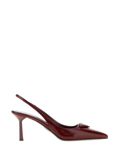 Prada Prada Women Burgundy Leather Pumps