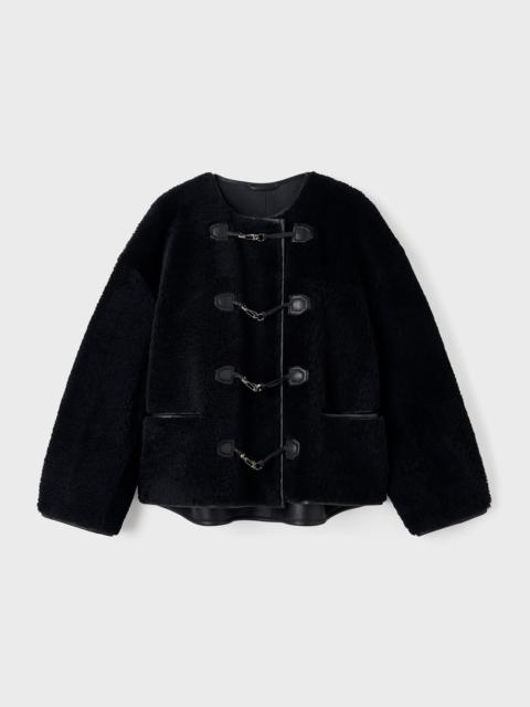 TOTEME Teddy shearling clasp jacket black