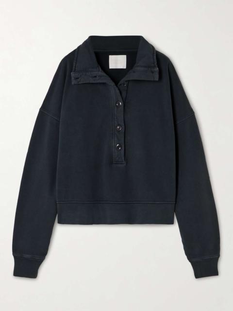 Mirelle cropped cotton-jersey sweatshirt Charcoal
