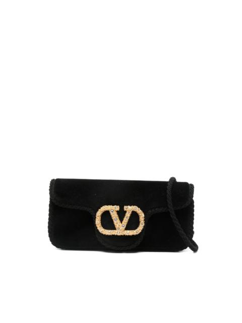 Valentino Locò jewel-embellished velvet clutch