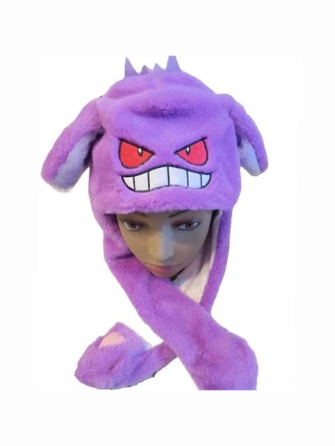 Japanese Cartoon Anime Gengar Ear Moving Purple Hat Cute Y2K Warm Winter Hat Toy