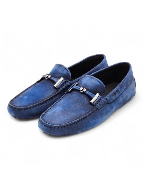 Tod's Gommino Driving Suede Loafers Blue UK 7 US 8.5 - NWB $695