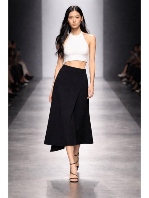 Helmut Lang Helmut Lang Asymmetrical Front Seam Bondage Skirt Black