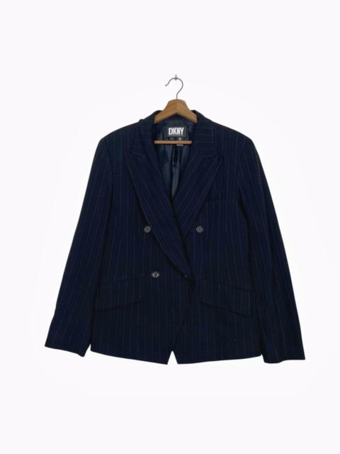 Other Designers DKNY Stripe Double Breasted Wool Jacket