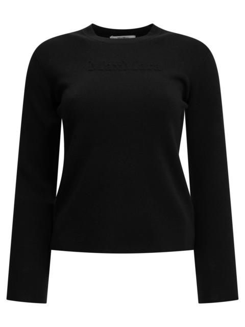 Max Mara Max Mara Virgin Wool Round-neck T-shirt Black