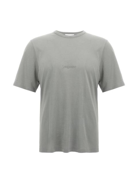 SAINT LAURENT Logo embroidery t-shirt