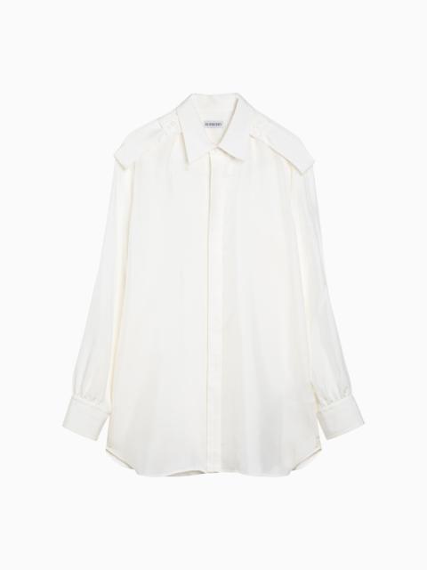 Burberry White Silk Grain Coloured Shirt