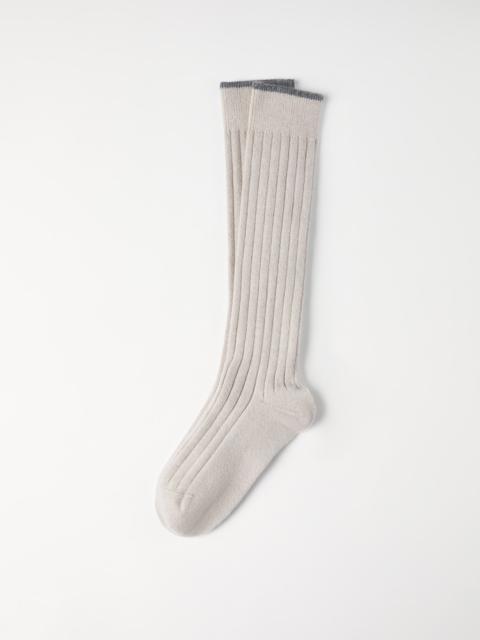 Brunello Cucinelli Cashmere rib knit socks