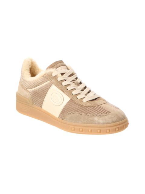 Valentino Valentino VLogo Velvet & Suede Sneaker