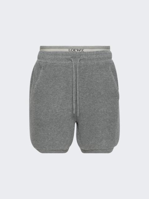 Loewe Shorts Grey Melange And White