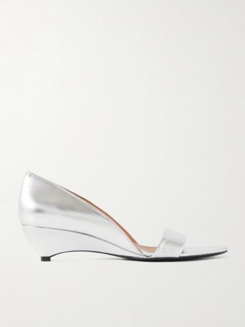 Jil Sander Metallic Leather Wedge Sandals