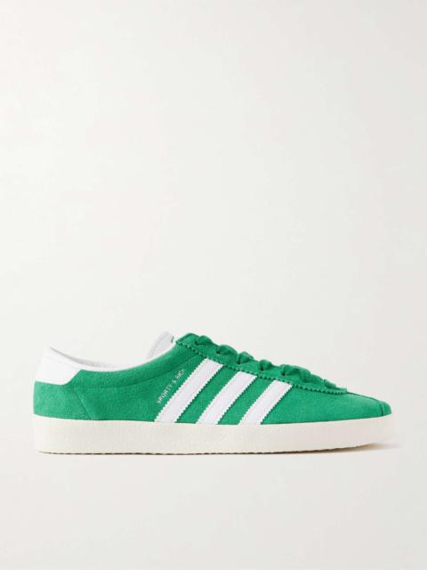 + Sporty & Rich Blanc leather-trimmed embellished suede sneakers Green