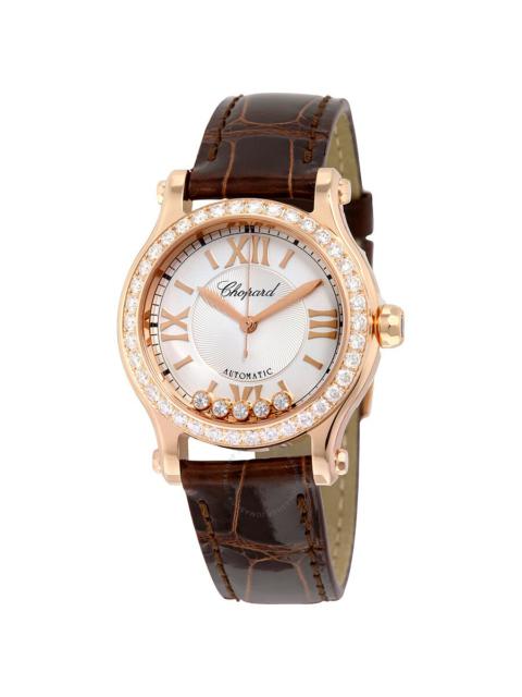 Chopard Chopard Happy Sport Silver Dial Alligator Leather Strap Ladies Watch 274893-5002