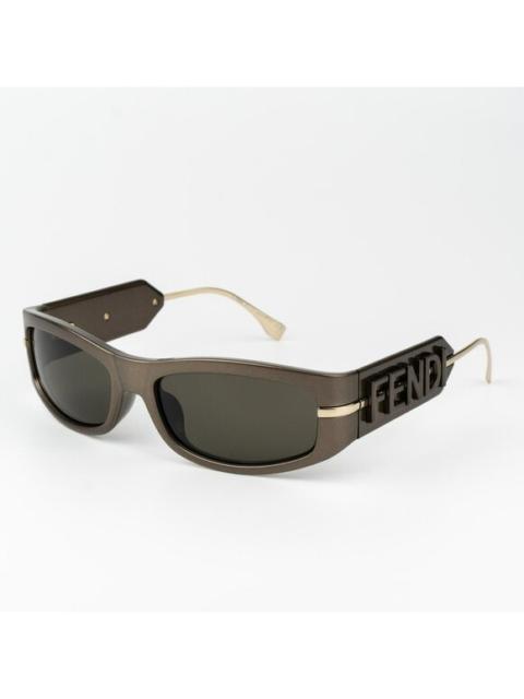 FENDI Fendi SHADOW Women Sunglasses Oval Bronze Brown FE40120I 45E BRAND NEW