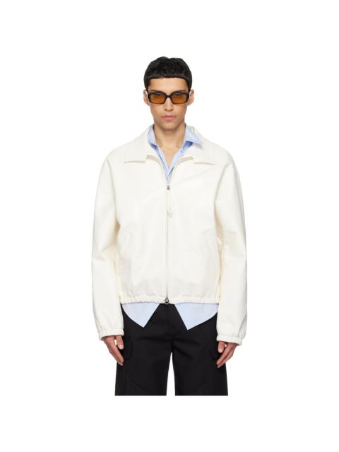 courrèges Off-White Vinyl Zipped Bomber Jacket
