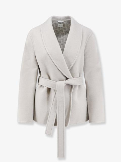 Dior Dior Women Virgin Wool And Silk Coat With Belt