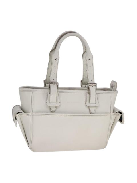 Burberry Burberry Hand Bag Leather White Silver