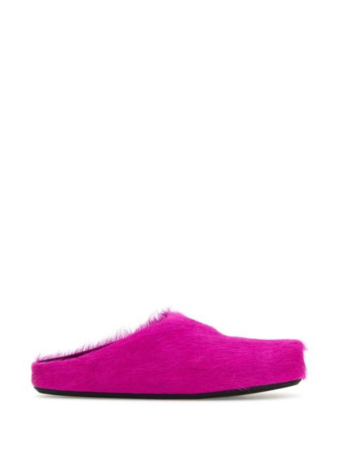 Marni Marni Men Fuchsia Calf Hair Fussbett Slippers