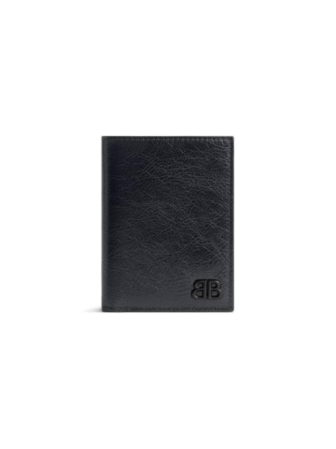 BALENCIAGA Men's Monaco Vertical Bifold Wallet in Black