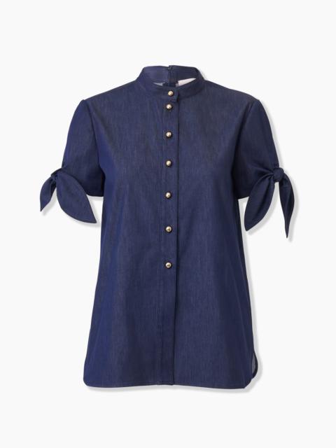 CAROLINA HERRERA Denim Tie-Sleeve Shirt