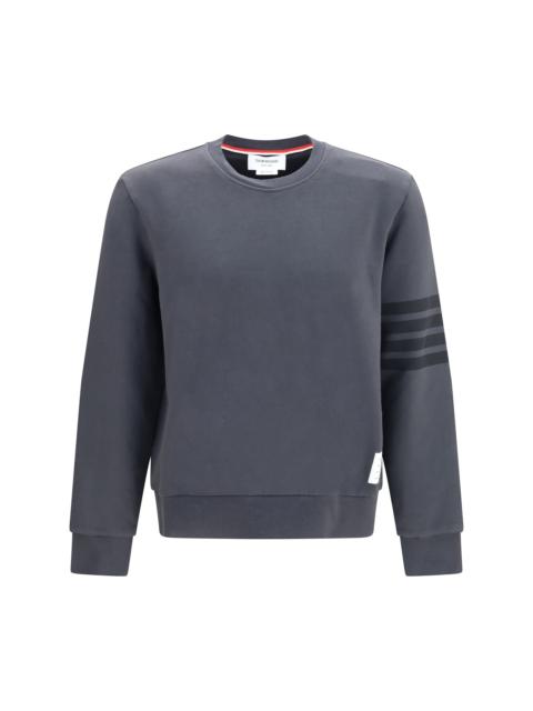 Thom Browne Thom Browne 4-Bar Cotton Crewneck Sweatshirt Charcoal