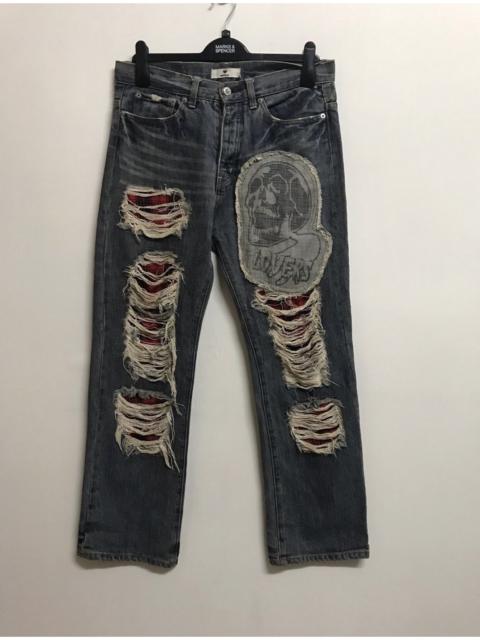 Other Designers Seditionaries - JAPAN BRAND SUPER LOVERS DISTRESS DENIM PATCH SKULL RARE