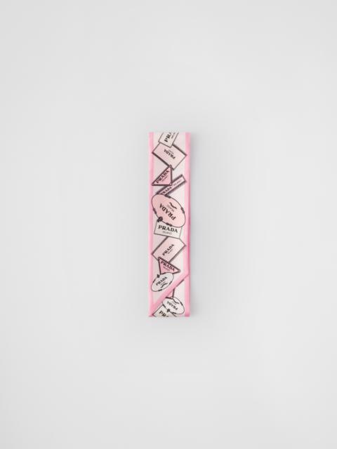 Prada Printed silk twill skinny scarf