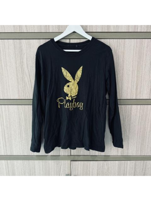 Other Designers Playboy Gold Color Print Long Sleeve Tee