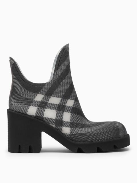 Burberry Marsh Black Rubber Ankle Boots With Check Pattern