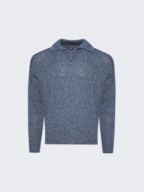 BODE Melange Polo Sweater Blue