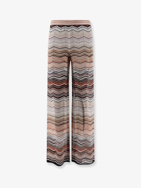 Missoni Missoni Viscose Trousers With Laminated Chevron Pattern
