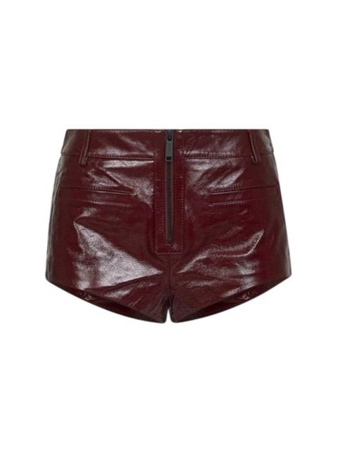 self-portrait Self-Portrait Women Women`S Red Zipper Leather Shorts