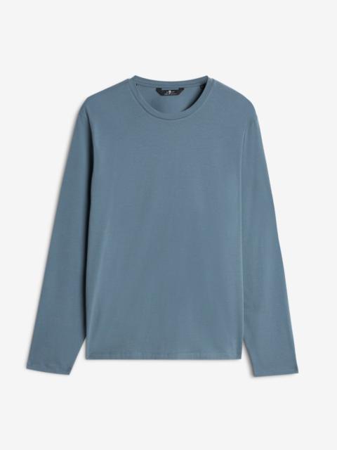 7 For All Mankind Luxe Performance Long Sleeve Tee in Titan
