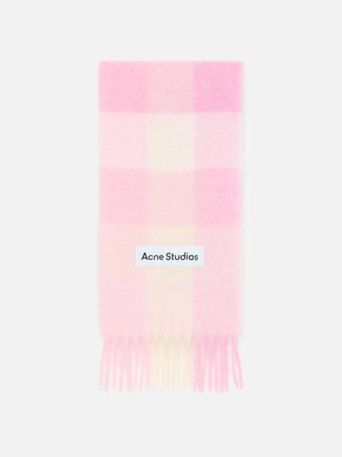 Acne Studios Mohair checked scarf - Candy Pink/White/Pale Pink