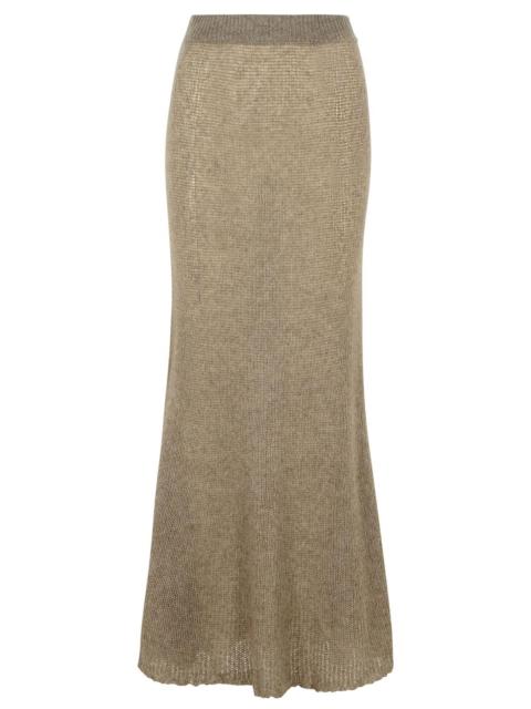 LISA YANG Lisa Yang 'KELSY' Long Skirt In Brown Silk Blend