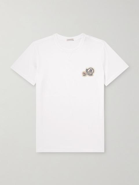 Moncler Logo-Appliquéd Cotton-Jersey T-Shirt White