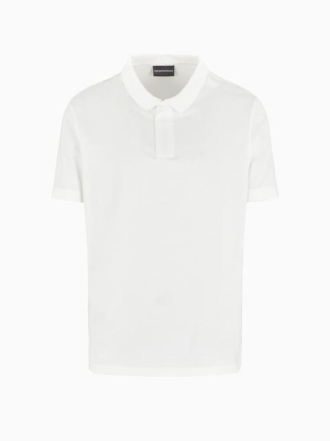 EMPORIO ARMANI Travel Essentials Lyocell-blend jersey polo shirt