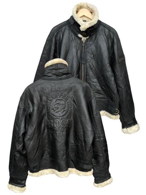 Other Designers Genuine Leather - Vintage B-3 Suntory Boss Coffee Leather Jacket Limited 2000