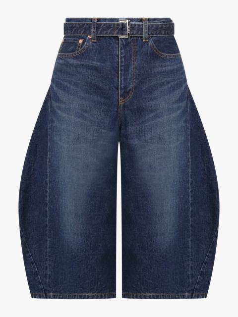 sacai BALLOON CROP LEG DENIM JEANS | BLUE
