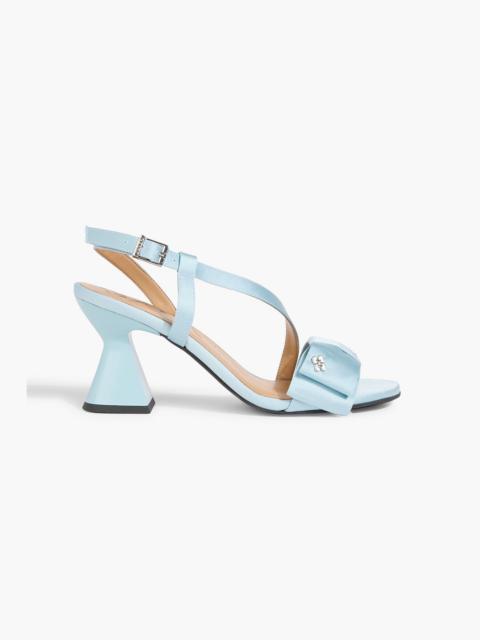 GANNI Bow-detailed satin slingback sandals