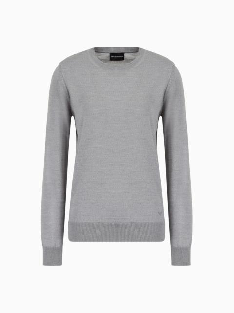 EMPORIO ARMANI Crew-neck jumper in pure virgin wool